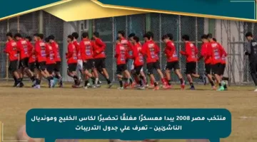 منتخب مصر 2008 يبدأ معسكرًا مغلقًا تحضيرًا لكأس الخليج ومونديال الناشئين – تعرف على جدول التدريبات